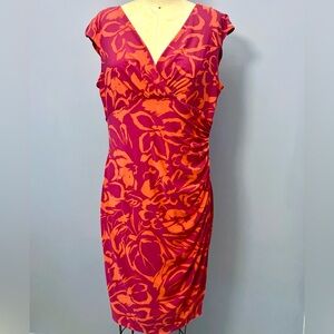 Lauren Ralph Lauren - Vibrant Magenta and Orange Dress - Size 12
